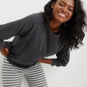 CLEARANCE!! Aerie Distressed Long Sleeve Raglan Boyfriend Tee